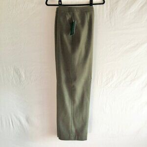 Vintage Wool Blend Trousers Olive Green Size 14
